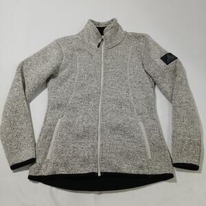 Ascend Fleece Jacket Womens Small Gray Full Zip Sweater Knit Outdoor